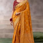 Ebullience Mustard Banarasi Satin Silk Saree With Murmurous Blouse