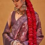 Tremendous Wine Digital Printed Cotton Silk Saree With Amazing Blouse Piece