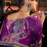 Winsome Navy Blue Banarasi Satin Silk Saree With Dazzling Blouse