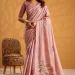 Mesmeric Pink Digital Printed Tussar Silk Saree With Admirable Blouse Piece