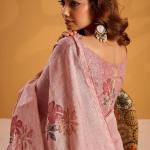 Mesmeric Pink Digital Printed Tussar Silk Saree With Admirable Blouse Piece