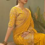 Seraphic Yellow Soft Silk Embroidery Work Saree With Dazzling Blouse Piece
