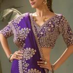 Pulsating Royal Purple Soft Silk Embroidery Work Saree With Staring Blouse Piece