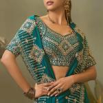 Ethereal Rama Soft Silk Embroidery Work Saree With Splendiferous Blouse Piece