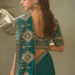 Ethereal Rama Soft Silk Embroidery Work Saree With Splendiferous Blouse Piece