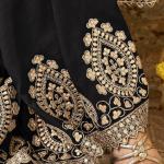 Effulgent Black Soft Silk Embroidery Work Saree With Ailurophile Blouse Piece