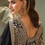 Effulgent Black Soft Silk Embroidery Work Saree With Ailurophile Blouse Piece