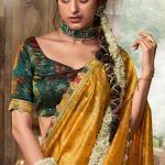 Resonant Mustard Pure Tissue Banarasi Silk Saree With Vivacious Blouse Piece