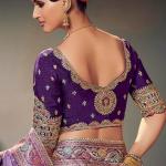 Unequalled Lavender Banarasi Satin Silk Saree With Admirable Blouse Piece