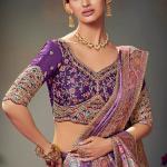 Unequalled Lavender Banarasi Satin Silk Saree With Admirable Blouse Piece