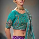 Sophisticated Purple Banarasi Satin Silk Saree With Designer Blouse Piece