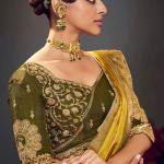 Prodigal Mustard Banarasi Satin Silk Saree With Arresting Blouse Piece