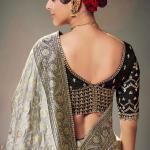 Gorgeous Grey Banarasi Satin Silk Saree With Classy Blouse Piece
