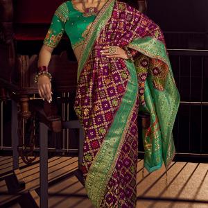 Resonant Purple Pure Viscose Dola Silk Saree With Susurrous Blouse Piece
