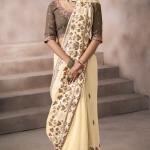 Woebegone Beige Viscose Cotton Silk Saree With Captivating Blouse Piece