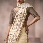 Woebegone Beige Viscose Cotton Silk Saree With Captivating Blouse Piece