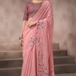 Redolent Pink Viscose Cotton Silk Saree With Exemplary Blouse Piece