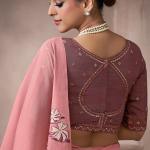 Redolent Pink Viscose Cotton Silk Saree With Exemplary Blouse Piece
