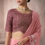 Redolent Pink Viscose Cotton Silk Saree With Exemplary Blouse Piece