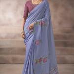 Marvellous Blue Viscose Cotton Silk Saree With Rhapsodic Blouse Piece