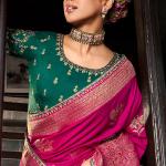 Sempiternal Dark Pink Pure Viscose Dola Silk Saree With Stylish Blouse Piece