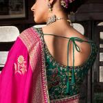 Sempiternal Dark Pink Pure Viscose Dola Silk Saree With Stylish Blouse Piece