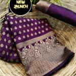 Divine Purple Soft Banarasi Silk Saree With Bewitching Blouse Piece