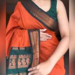 Marvellous Orange Soft Silk Saree With Unique Blouse Piece