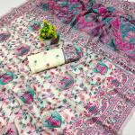 Susurrous Beige Pashmina Saree With Phenomenal Blouse Piece
