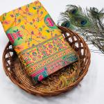 Nebula Yellow Pashmina Saree With Sonorous Blouse Piece