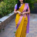 Felicitous Yellow Soft Silk Saree With Desiring Blouse Piece