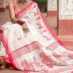 Profuse Off White Cotton Silk Saree With Radiant Blouse Piece