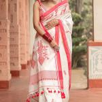 Profuse Off White Cotton Silk Saree With Radiant Blouse Piece
