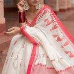 Profuse Off White Cotton Silk Saree With Radiant Blouse Piece