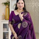 Sumptuous Purple Soft Silk Saree With Intricate Blouse Piece