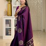 Sumptuous Purple Soft Silk Saree With Intricate Blouse Piece