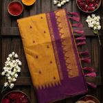 Divine Mustard Cotton Silk Saree With Demure Blouse Piece