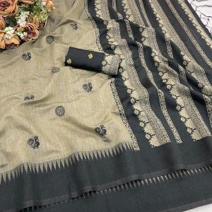 Scrumptious Beige Cotton Silk Saree With Staring Blouse Piece