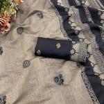 Scrumptious Beige Cotton Silk Saree With Staring Blouse Piece