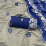Sensational Grey Cotton Silk Saree With Nemesis Blouse Piece