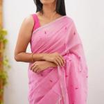 Tremendous Pink Cotton Silk Saree With Whimsical Blouse Piece