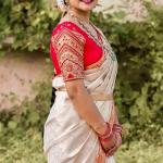 Palimpsest Off White Soft Silk Saree With Gossamer Blouse Piece