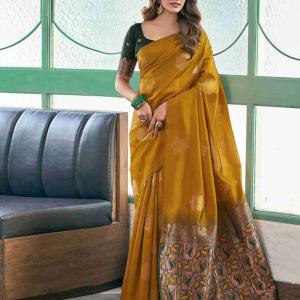 Deserving Mustard Soft Silk Saree With Designer Blouse Piece