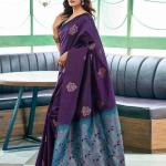 Opulent Purple Soft Silk Saree With Glorious Blouse Piece