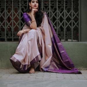 Flaunt Peach Soft Silk Saree With Intricate Blouse Piece