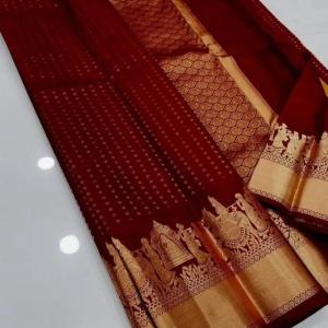 Staring Maroon Soft Silk Saree With Radiant Blouse Piece