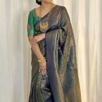 Scrumptious Dark Green Soft Silk Saree With Seraphic Blouse Piece