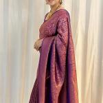Scintilla Purple Soft Silk Saree With Supernal Blouse Piece