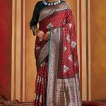Enticing Maroon Pure Zari Weaving Banarasi Silk Saree With Quixotic Blouse Piece