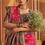 Snazzy Dark Pink Pure Zari Weaving Banarasi Silk Saree With Scintillating Blouse Piece